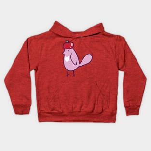 Pink Apple Bird Kids Hoodie